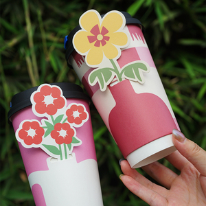 Dùng Một Lần Hoa <span class=keywords><strong>S</strong></span>ắp Xếp Cốc Đôi Tường Giấy Chất Lượng Cao Cốc Cà Phê Với Biểu Tượng Tùy Chỉnh Trà <span class=keywords><strong>S</strong></span>ữa Cốc Cốc Cà Phê Takeaway - Product Image 5