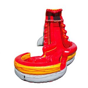 Winway Commercial Red Flaming PVC <b>Inflatable</b> Water Slide 500kg Capacity Outdoor/Indoor Kids Curved Slide for Summer Parties - Product Image 1