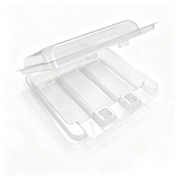 Boîte en plastique transparente rectangulaire en PET, écologique et alimentaire, pour la vente en gros, avec 3 mini-piques à sucre légères et tendance