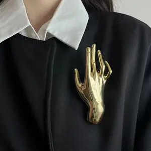 Luxury Women Fashion Jewelry Brooches Gold Silver Hand Safety Pin Brooch Designer Brooches and Pins Pins
