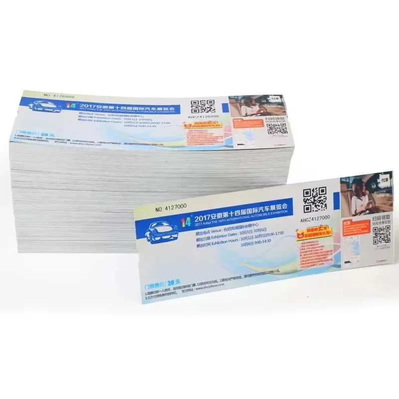 Stampa personalizzata biglietti della lotteria attività di concerto personalizzate biglietti della lotteria di carta per scratchpad