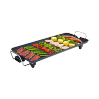 Grill électrique multifonctionnel d'intérieur, mini-plaque de cuisson carrée, barbecue avec commande par bouton, sécurité de la flamme réglable, en acier inoxydable, facile à utiliser