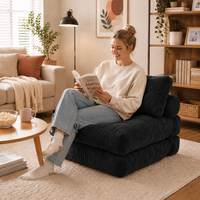 Canapé moderne en chenille tuftée de couleur personnalisée avec dossier, chaise portable inclinable et pliable pour appartement et salon