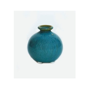 Stunning Kiln-Fired Blue Glass Vessel with Textured Surface for Modern Home Accents and Special Occasion Gifting - Product Image 1