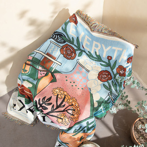 Couverture de tapisserie tissée de tapis de pique-nique d'expérience de flore de haute qualité pour le <span class=keywords><strong>camping</strong></span> - Product Image 5