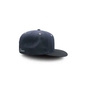 2402 Logo personalizzato all'ingrosso OEM Plain ricamato nuovo cappello da Baseball Unisex sportivo in cotone blu scuro
