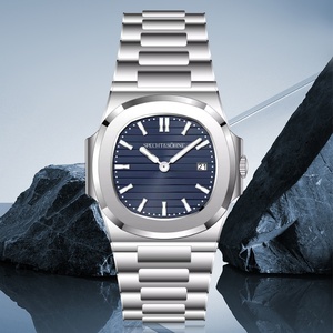 New Fashion Ultrathin Mens <b>Watch</b> 39MM Quartz Wristwatch Stainless Steel Waterproof Calendar 5711 <b>Watches</b> for Men - Product Image 1
