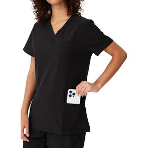 Floralhue Women's V-Neck Scrub Top With 4 Pockets Breathable Medical Uniform Hospital Use Cotton Blend Knitted Fabric - Product Image 5
