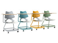 Chaises de formation et de réunion de haute qualité avec tablette d'écriture, chaises de bureau pour conférence avec roulettes