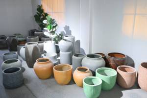 <span class=keywords><strong>Maceta</strong></span> de arcilla de magnesio moderna Simple de lujo ligera decoración del hogar de fondo ancho de <span class=keywords><strong>cilindro</strong></span> recto - Product Image 5