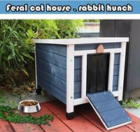Conception extérieure imperméable de luxe en bois solide de maison de chat pour les chats sauvages