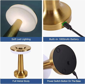 โคมไฟตั้งโต๊ะ LED รูปทรงดัมเบลเหล็กสมัยใหม่ ควบคุมด้วยระบบสัมผัส ชาร์จผ่าน USB ถนอมสายตา ไร้สาย ปรับได้ เหมาะสำหรับห้องอ่านหนังสือ - Product Image 3