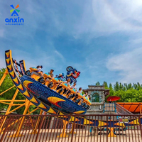 Équipement de parc d'attractions de grande taille : Moto Disk'o 360, Voiture Volante Lune Rotative, Manège à Rails Courbes, Éclairage LED, 24 places