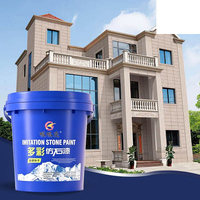 Nouvelle peinture acrylique professionnelle effet pierre liquide pour murs extérieurs, application au pistolet, revêtement granitique