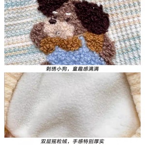 Pull rayé pour chien, vêtements d'hiver doublés de polaire pour chiens de taille moyenne, Teddy Shiba Inu Corgi, Design mignon, couleur rose et bleu - Product Image 3