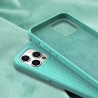 Étui de téléphone portable en TPU résistant aux chocs et imperméable à l'eau avec motif rayé tissé de couleur unie pour 13/12/14/17 Pro Max, design personnalisé arc-en-ciel