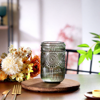 Ensemble de verrerie vintage en verre gaufré motif tournesol, 10 oz, coloré, comprenant des gobelets à vin, des verres Hi-ball, des verres tumbler et des verres rétro sans plomb pour eau et jus