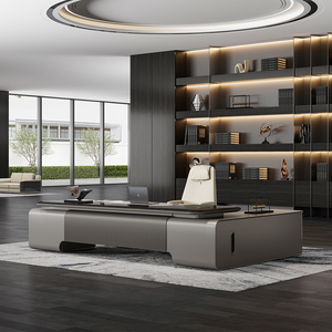 Bureau de direction en L pour PDG, mobilier de bureau design pour chef d'entreprise, bureau d'angle exécutif pour directeur - Product Image 2