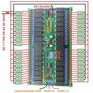 Module relais R4D3C32 32 canaux DIN35 C45 Rail Box DC 12V 24V RS485 Modbus RTU pour LED, moteur, PLC, caméra PTZ, intelligent - Product Image 5