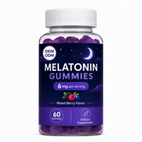 Gummies véganes naturelles OEM à la melatonine et aux baies pour le sommeil, aide au repos profond, relaxation, soulagement du stress, amélioration de la qualité du sommeil, complément bien-être pour adultes