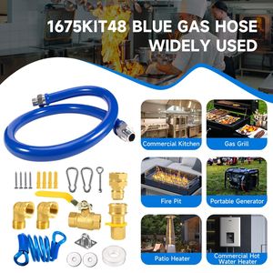 Wansheng Commercial Kitchen Tube Set 3/4 Inch Rubber Hose Safety System <b>Kit</b> for Gas Industrial <b>Plumbing</b> - Product Image 4