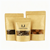 Sachet d'emballage alimentaire plat à trois soudures écologique en papier kraft, petit format, avec encoche de déchirement, thermosoudable, pour thé et sucre