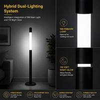Lampe sur pied LED moderne et créative de 1400 mm de hauteur avec variateur de lumière CCT, design tube rond doré, idéale pour bureau et salle de travail