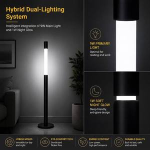 Lampe sur pied LED moderne <span class=keywords><strong>et</strong></span> créative de 1400 mm de hauteur avec variateur de lumière CCT, design tube rond doré, idéale pour bureau <span class=keywords><strong>et</strong></span> salle de travail - Product Image 5