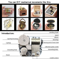 Mouvement de boîte à musique à remonter Sankyo 18 notes, chrome argenté, kit de pièces mécaniques musicales de remplacement pour artisanat DIY, clés et vis incluses