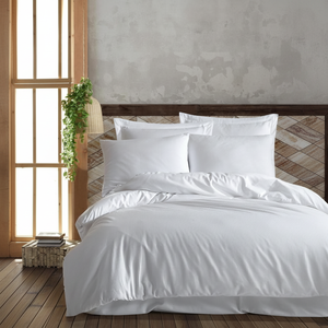 Ensemble de housse de couette double en coton satiné rayé de la série Varol Risus pour usage domestique, tissé dans un style simple - Product Image 3