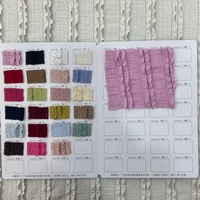 Tissu Jacquard Froissé Romantique à Volants et Dentelle à Œillets, Rayé, Respirant, en Maille, 200-215g, 150cm, 94% Poly, 6% Spandex