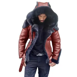Wholesales sherpa non-iron Coat Business Gentleman pu leather jacket men men's coat jacket