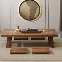 Table à thé japonaise simple en bois massif pur balcon tatami table à thé longue table basse simple économique longue bureau
