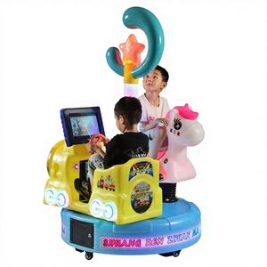 เครื่องเล่นเด็กแบบหมุนได้สองที่นั่ง ใช้เหรียญ พร้อมไฟ LED ปรับแต่งได้ ปลั๊กอเนกประสงค์ - Product Image 1
