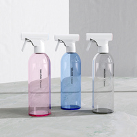 Conteneurs de solutions de nettoyage transparentes 500ml 750ml 16oz 25oz Bouteille de pulvérisation en plastique Cosmo en forme de balle avec vaporisateur à gâchette 28-410