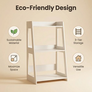 Estantería trapezoidal Ou Shumei, estantería de suelo con múltiples capas, estantería de almacenamiento, estantería de exhibición para dormitorio y baño - Product Image 4
