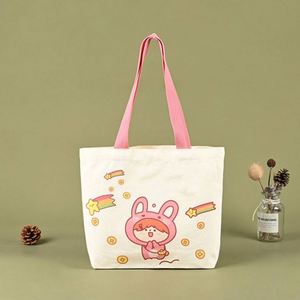 Design Custom Large Canvas Tote Bag with Pocket and Zipper Custom Printed Logo and Own Design for Supermarket Use - Product Image 2