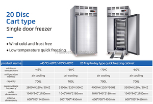 รถเข็นแช่แข็งคุณภาพสูง -80 องศาเซลเซียส ระบบทำความเย็นด้วยอากาศ สำหรับเครื่องผลิตผลิตภัณฑ์จากธัญพืช - Product Image 4
