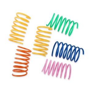 Plastic Colorful Spring <b>Cat</b> Toy Pack Of 4 Boredom Buster Pet Interactive Toy For <b>Cats</b> - Product Image 1