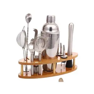 Pengocok Cocktail Set pengocok Promosi coqueteleira Oem/Odm Set perlengkapan Bar Salad Stainless Steel jumlah besar pengocok Bar 550Ml