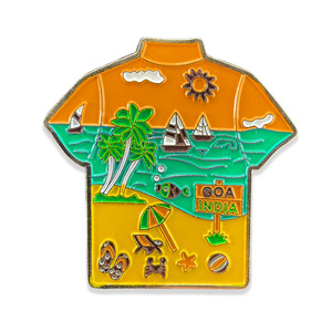 Imanes magnéticos 3D personalizados para nevera, recuerdo de Metal reutilizable, camiseta con vista DE PAISAJE DE Goa Ocean Resort, imán de nevera de recuerdo - Product Image 2