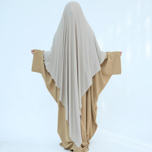 Nuova maglia istantanea in cotone <span class=keywords><strong>Hijab</strong></span> musulmano intero pezzo lungo Khimar donne velo Dubai turco Niqab mussulman abbigliamento da preghiera - Product Image 4