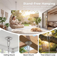 Fauteuils suspendus en osier modernes pour patio, chaises suspendues en forme d'œuf pour l'extérieur, chaise suspendue en forme d'œuf pour balcon intérieur