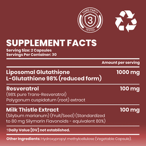 Cápsulas de Glutatión Liposomal Personalizadas 1200mg, el Mejor Blanqueador de Piel con Cardo Mariano - Product Image 2
