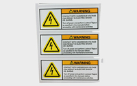 Triangle personnalisé imperméable et mat PC résistant à la chaleur sérigraphie autocollant de logo étiquette d'avertissement autocollant de panneau de sécurité