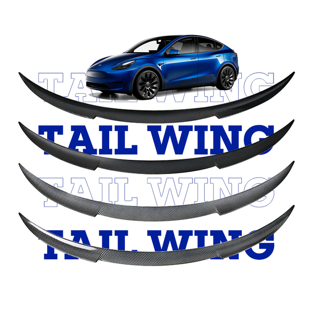 High Quality Black Carbon Fiber Rear Trunk Spoiler Sports Style Tesla Y Tail Wing Car Modification Accessories 3 Compatible