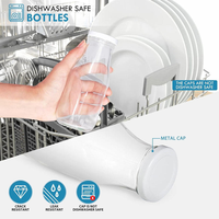 Botol Susu Kaca Kosong Transparan dengan Tutup Mahkota dan Hot Stamping 310ml Wadah Minuman Kaca Super Flint