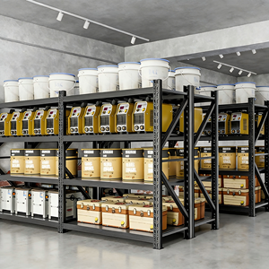 Прочные промышленные стеллажи безболтового типа для склада, грузоподъемность 300 кг, регулируемые металлические полки для гаража и склада - Product Image 2