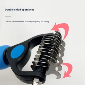 Tagliacapelli <span class=keywords><strong>per</strong></span> animali domestici, strumento <span class=keywords><strong>per</strong></span> la toelettatura e la rimozione del pelo, spazzola a doppia faccia <span class=keywords><strong>per</strong></span> la rimozione del pelo di animali a pelo lungo, pettine <span class=keywords><strong>per</strong></span> la rimozione del pelo in eccesso - Product Image 6