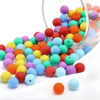 Chaude de qualité alimentaire bricolage jouets de dentition porte-tétine sucette chaîne Silicone dentition 15mm perles rondes en Silicone